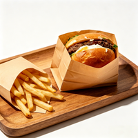 Sacs à emporter en papier kraft anti-graisse à faible MOQ, jetables, pour essai commercial de restaurants de restauration rapide, personnalisables
