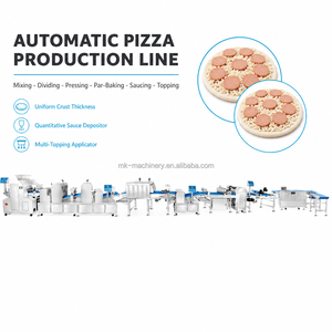 Nueva Línea <span class=keywords><strong>de</strong></span> Producción <span class=keywords><strong>de</strong></span> Pizza Congelada con Horno Eléctrico para Formar Pizzas, Distribuidor <span class=keywords><strong>de</strong></span> Ingredientes y Línea <span class=keywords><strong>de</strong></span> Congelación - Acero Inoxidable 304 - Product Image 1