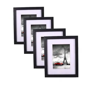 Amazon Hot Sale Custom Size Wall Hanging Tabletop Mounted Black A4 MDF Picture Photo Frame