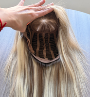 Harga Grosir Tersedia Siap Kirim Wig Mono 12 inci 130% Density 5*6 Base T9A/613 Ukuran Sedang 100% Rambut Manusia Asli