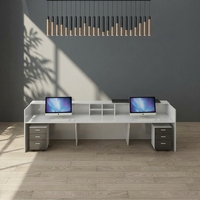 Comptoir d'accueil d'entreprise, minimaliste et moderne, comptoir de consultation, bureau, comptoir de service, bureau d'accueil