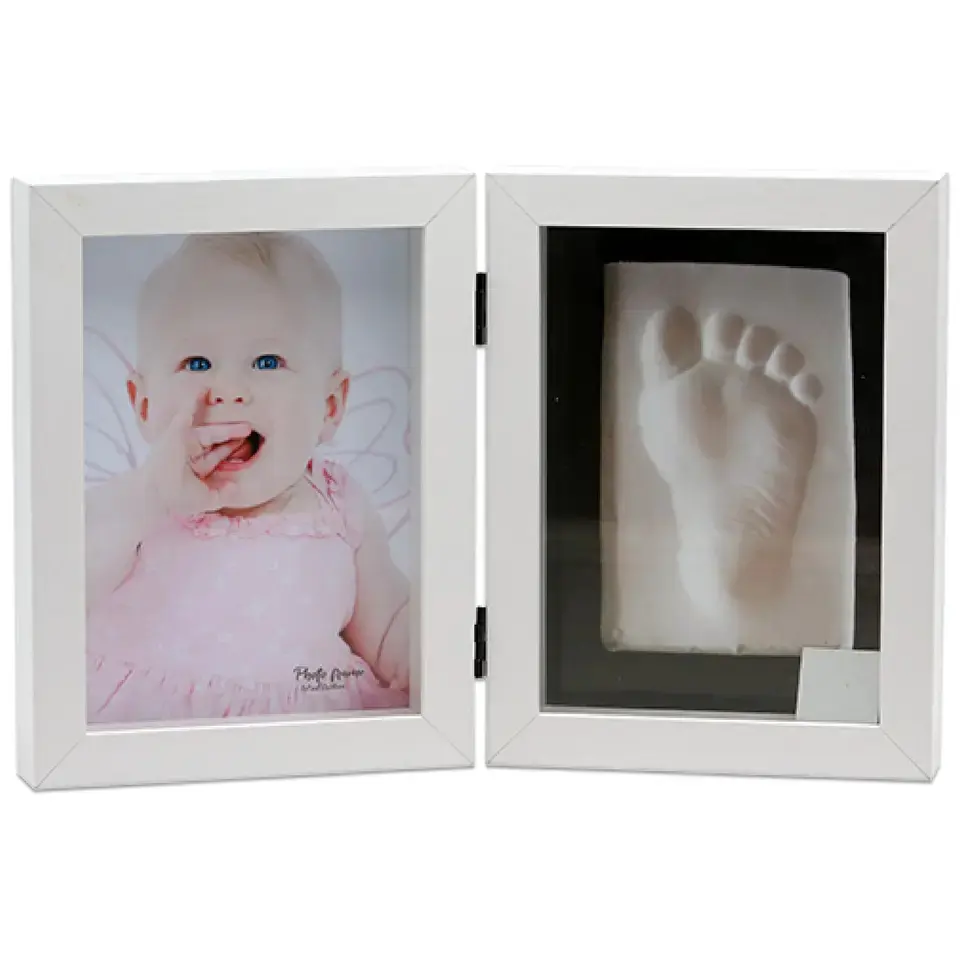 Baby frame with dry Hands and feet inkpad dry clay 3d box photo frame