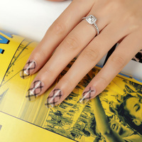 Huizi Non-toxique populaire motif classique autocollants pour ongles personnalisé en gros transparent vernis à ongles autocollants