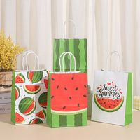 Sacs cadeaux Xiyu mignons motif pastèque, sacs en papier kraft à poignée, vente en gros pour fabricants, personnalisables