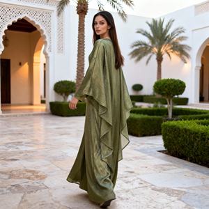 <b>Plain</b> Polyester Casual Modest Everyday Dress New Design <b>Abaya</b> for Muslim Women with Wholesale from China - Product Image 4