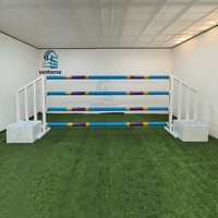Obstacles de saut d'obstacles portables en aluminium durables pour l'extérieur, résistants à la rouille, aux UV et à l'eau, avec poteaux en bois, pour l'équitation
