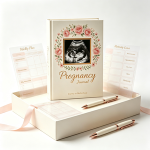Journal de grossesse personnalisé A5 avec couverture rigide, <span class=keywords><strong>livre</strong></span> de souvenirs de grossesse, cadeau pour future <span class=keywords><strong>maman</strong></span> - Product Image 6