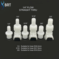 Raccord rapide compact BRT à faible fuite, raccord de tuyau à barbillon de 6,4 mm sans valve pour appareils laser d'épilation et de beauté