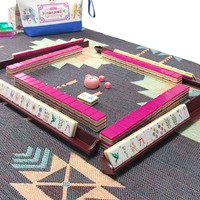Set Mahjong Amerika 160 Ubin Akrilik Set Hiburan Santai Lipat Pilihan Warna Grosir