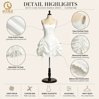Robe Courte Blanche Halter de Haute Qualité 2026 Printemps Sans Manches Patchwork Maille Plissée Unie Décontractée Vintage pour Fête d'Anniversaire