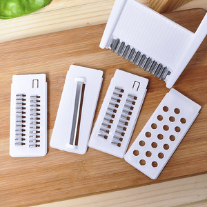 <b>Multi</b> <b>Functional</b> <b>Vegetable</b> <b>Cutter</b> Peeler Shredder Slicer Garlic Grinder Set White Plastic Kitchen Tool - Product Image 2