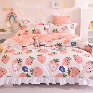 Set di biancheria da letto carino per ragazze di alta qualità 100% cotone biancheria da letto copripiumino in cotone lenzuola 100% cotone Set di biancheria da letto - Product Image 1