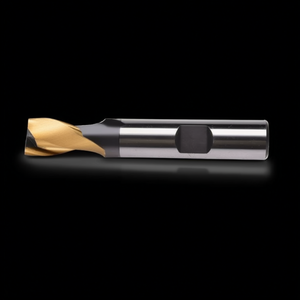 Fresa HSS-Co estándar Ttake TA1414 con recubrimiento TiAlN, helicoidal de 30 grados, corta para ranuras, 2 filos de corte, vástago Weldon - Product Image 3