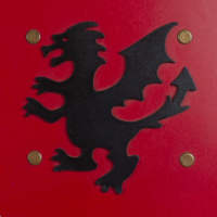 Escudo de juguetes medievales de alta calidad hecho en España Kamelot L rojo escudos de juguete hechos a mano para actuaciones