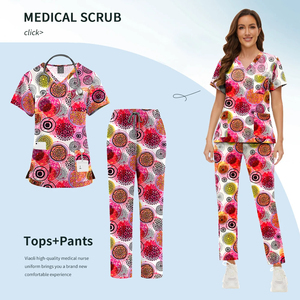 2025 stampati personalizzati scrub uniformi infermiere per natale Halloween vari temi per bambini ospedale 1:1 modello di restauro - Product Image 3