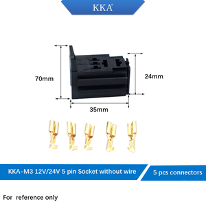 Ổ cắm Rơle <span class=keywords><strong>PCB</strong></span> cho Rơle ô tô 30A, cho Rơle ô tô KKA-M3, không có dây. với đầu nối - Product Image 3