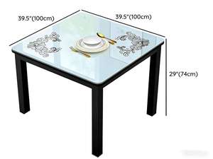 Offre Spéciale : Ensemble Table et Chaises Carrées en Verre Étanche pour Usage Familial, Quotidien, Hôtelier, Appartement et Café - Product Image 2