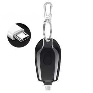 Mini Power Bank Porte-clés Sans Fil, Alimentation Mobile Portable, Charge d'Urgence en Extérieur, 1500 mAh - Product Image 1