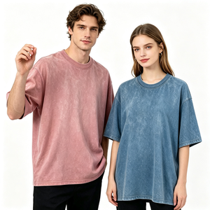 T-shirt Homme Col Rond Oversize 100% Coton Délavé à l'Acide, Épaules Tombantes, Grammage Lourd, Qualité Premium, Style Streetwear, Taille Personnalisée - Product Image 2