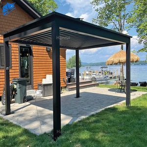 5x7 मोटर चालित एल्यूमीनियम लाउवर पेगोला पेगोला किट मोटर चालित फ्रीस्टेंडस डेच दबाव प्रकृति का इलाज किया - Product Image 3