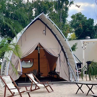 Nouvelle conception de tente de glamping en forme de voile pour l'extérieur, tentes de safari pour hôtel, tentes de safari pour resort