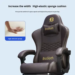 Silla de Juego para Computadora de Cuero, Ergonómica, Reclinable, con Masaje Eléctrico, Reposabrazos 4D, para Uso en Casa o Cibercafé - Product Image 3