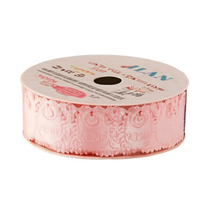Nastro Decorativo Ilan 2.5cm x 2.7m Rosa con Bordo in Raso per Lavori Artigianali - Product Image 1