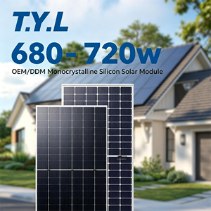 Bifacial N-Type Double Glass 680-720 Watt <b>Solar</b> Photovoltaic Low <b>Light</b> Performance Commercial Industrial Grid Power Monocrystall - Product Image 2
