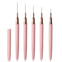 Stylo de dessin d'art d'ongle ligne ultra-fine de style japonais brosse à ongles en nylon de luxe pour l'art d'ongle avec virole sertie