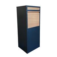 Boîte aux lettres extérieure en acier galvanisé, autoportante, avec serrure antivol, finition imitation bois pour jardin et cour