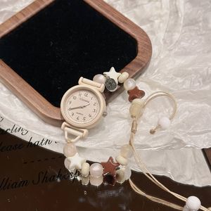<span class=keywords><strong>Montre</strong></span> décontractée pour femmes avec bijoux perlés, bracelet mignon à perles étoiles et chats pour jeunes femmes et écolières - Product Image 6