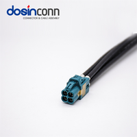 Connecteur de fil électrique automobile haute vitesse Z Code bleu eau vers un code mâle femelle noir MATE-AX Mini FAKRA 4 en 1