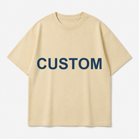 Kaos Pria Katun Beige Kustom dengan Cetakan Transfer Panas Abstrak City Rhythm