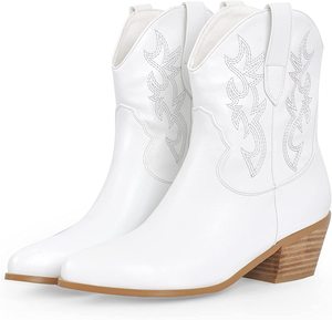 Vendita calda da donna stivaletti da Cowgirl occidentali prezzo di fabbrica punta in ecopelle ricamate con <span class=keywords><strong>tacco</strong></span> <span class=keywords><strong>basso</strong></span> - Product Image 2