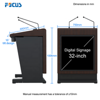 Podium d'église interactif multimédia avec écran tactile de 21.5 pouces et personnalisation du logo