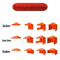Tente pliante à quatre pieds de 3m x 3m, tente pliante imperméable pour écran solaire d'urgence, tente rétractable publicitaire personnalisée