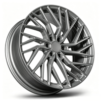 Jantes de voiture en aluminium forgé 15-26 pouces, multi-rayons entrelacés, finition gris canon usiné, pour le marché secondaire