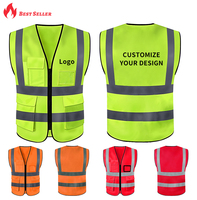 Vente en gros OEM de gilets de sécurité haute visibilité pour la construction, logo personnalisé, plusieurs poches, vêtements de travail pour la construction industrielle et la sécurité routière