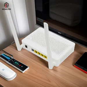 Hosecom 4GE Gpon onu dual band 2.4g 5g wifi router modem 4 portas onu boa compatibilidade xpon gepon ont para casa