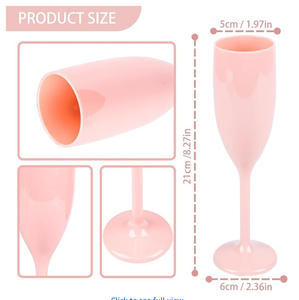 كؤوس نبيذ أحمر بلاستيكية عصرية كلاسيكية عالية القاعدة للحفلات والأعراس، سعة 201-300 مل، صديقة للبيئة وقابلة لإعادة الاستخدام، مباشرة من المصنع - Product Image 4