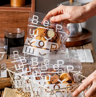 Sachet d'emballage transparent imprimé avec fermeture éclair, pochette en plastique refermable pour biscuits, bonbons, snacks, et produits de boulangerie