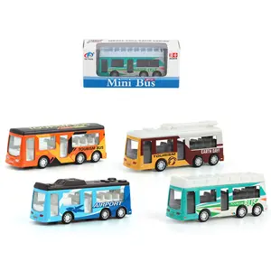 Factory wholesale 1:120 Mini Bus Children DIecast Model Toy Car Alloy bus Toy pullback bus model Vehicle display gifts boy toys
