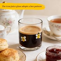 Verres à jus/cocktail/old fashioned en verre soufflé à la main OrtusHome 14 onces avec motif abeille |   Design esthétique, compatible lave-vaisselle, pour femmes