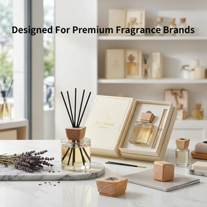 Vietnam WeWood Couvercle diffuseur carré en bois à niveaux avec collier métallique, bouchon en bois pour parfum, fermeture à vis géométrique pour arôme - Product Image 2
