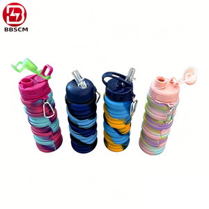 Bouteille d'eau portable en silicone pliable et extensible RTS 500 ml pour les sports de plein air et le camping, utilisable avec de l'eau bouillante - Product Image 3