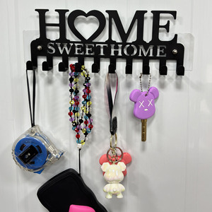 Home Sweet Home <b>Wall</b> <b>Hooks</b> Key <b>Rack</b> Novelty Storage Organizer Rectangle Shape <b>Wall</b> Mounted Type - Product Image 2