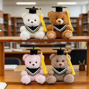Adorable Ours en Peluche de Remise de Diplôme - Rembourrage en Polyester Ultra Doux, Chapeau de Docteur, Pompon Coloré, Cadeau de Remise de Diplôme - Product Image 1