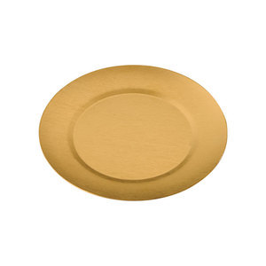Plateau rond plat en acier inoxydable couleur or argent, plat peu profond pour les repas d'hôtel, les plateaux de service pour le café et le thé - Product Image 3
