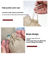 Sacs en lin personnalisables avec cordon de serrage, réutilisables, petits sacs de courses anti-poussière en toile de jute, sacs pour café et aromathérapie, sacs en jute