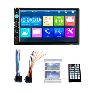 7-<span class=keywords><strong>inch</strong></span> màn hình cảm ứng stereo đài phát thanh xe 2 din HD Bluetooth Hands-free đảo ngược hình ảnh với máy ảnh chỉ đạo bánh xe điều khiển 12V 7010B - Product Image 1